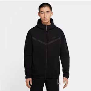 Nike Tech Fleece Jacket Full Zipper Black Size Medium Tall